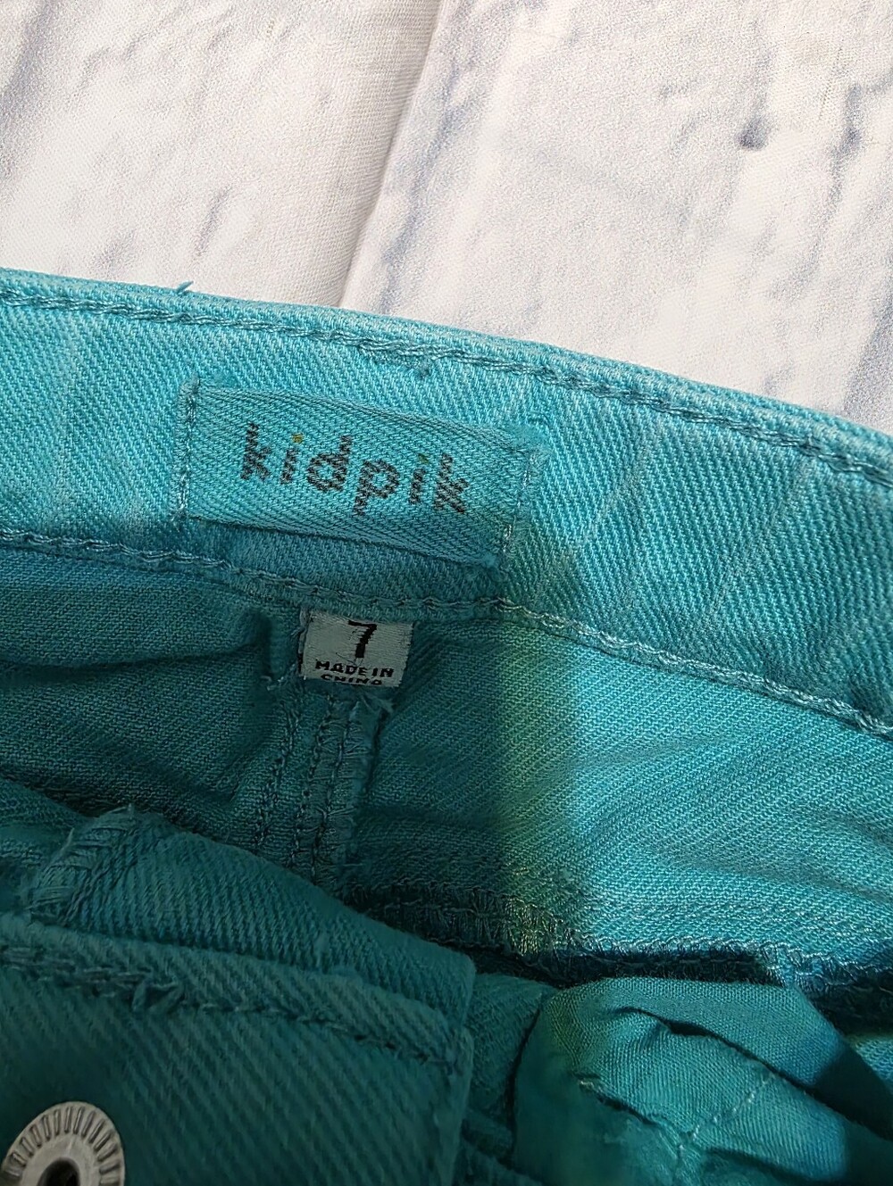 Kidpik girls size 7 turquoise mini skirt - Picture 5 of 6